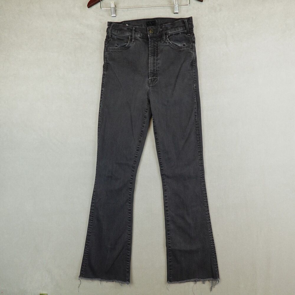 Mother The Hustler Ankle Fray Jeans Womens 27 Black Not Guilty 26x27 Denim